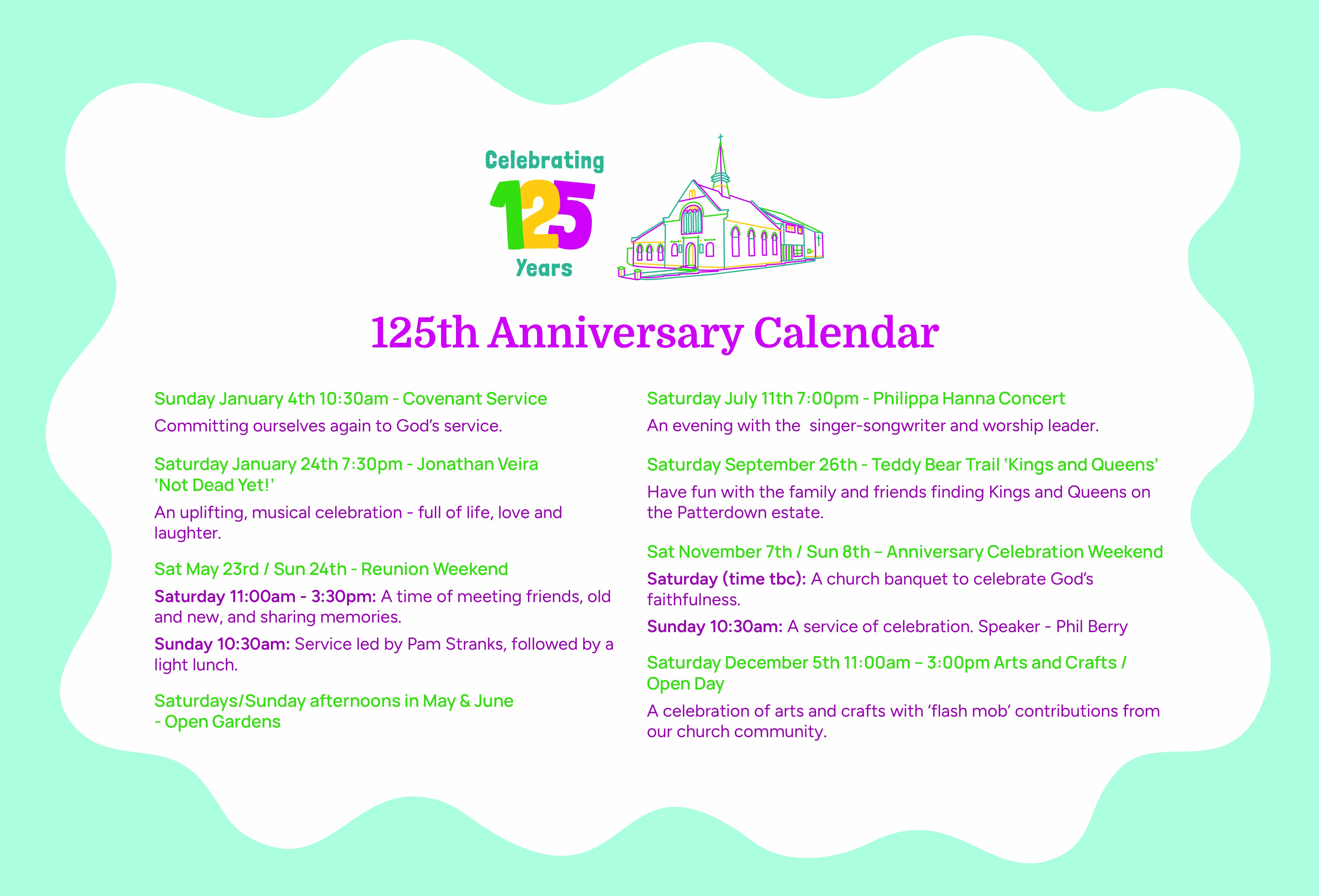 125 Calendar landscape